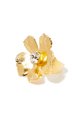 Anemone Ring, 18K Gold-Plated Brass & Crystals
